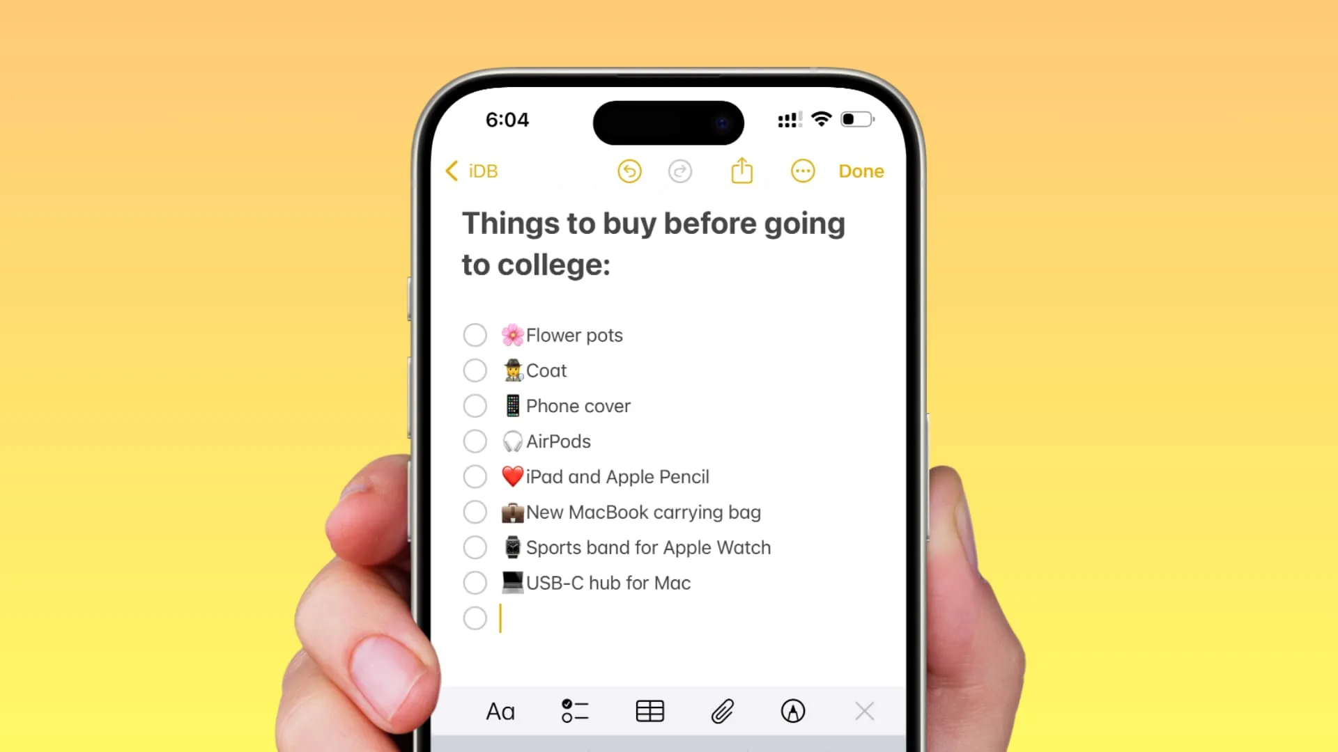 برنامه Apple Notes